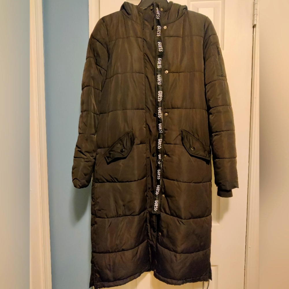 Guess long puffer coat size XS
